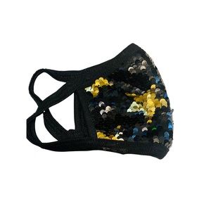 Black Sequin Star Mask Cotton Back Sexy